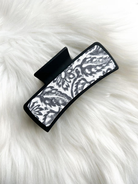 Embossed Leather Hair Clip (Large)