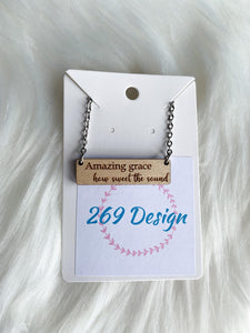 Amazing Grace (How Sweet the Sound) Bar Necklace