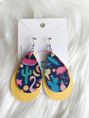Tropical Party Dangles (Faux Leather)