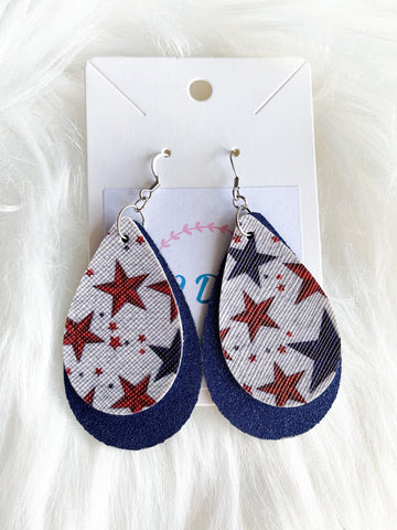 Gray Star Dangles (Faux Leather)