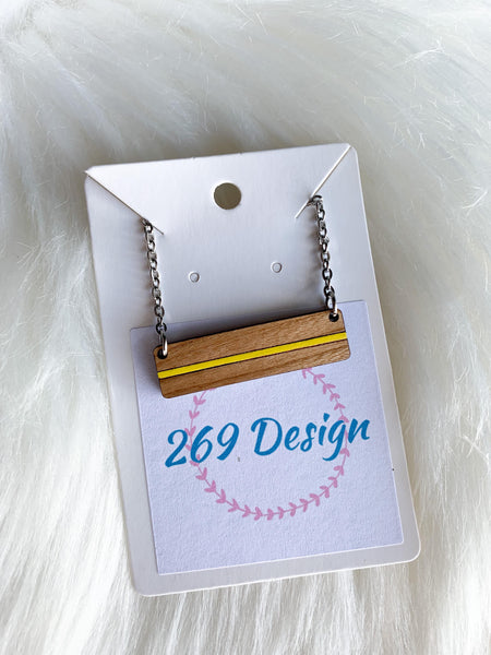 Thin Yellow Line Bar Necklace