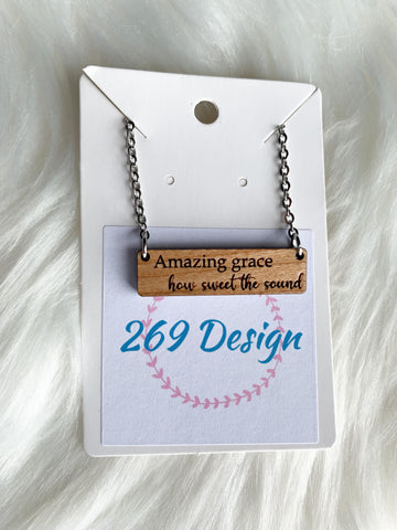 Amazing Grace (How Sweet the Sound) Bar Necklace