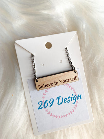 "Believe in Yourself" Bar Necklace
