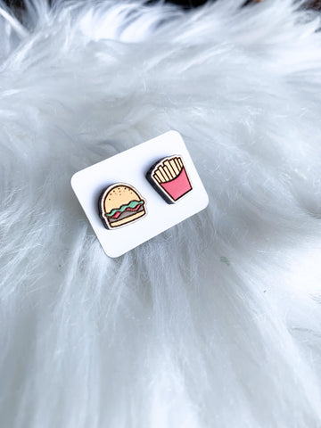 Burger and Fries Studs