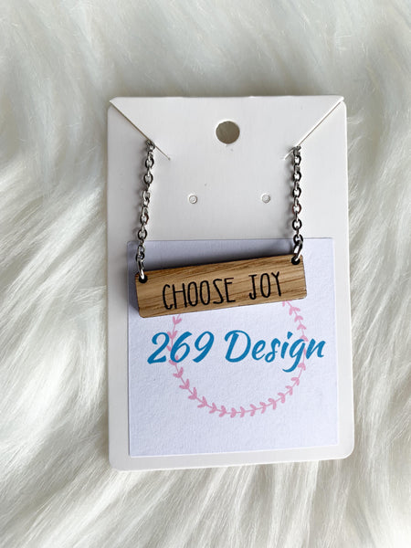 Choose Joy Bar Necklace