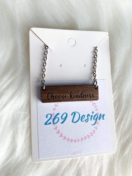 "Choose Kindness" Bar Necklace