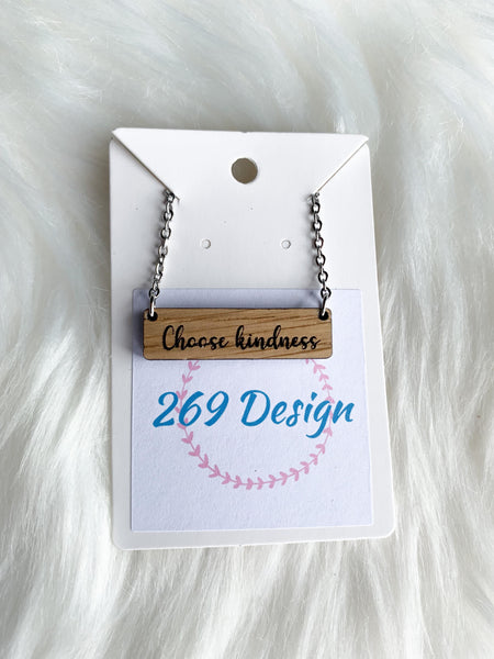 "Choose Kindness" Bar Necklace