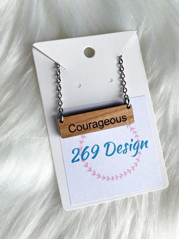 "Courageous" Bar Necklace