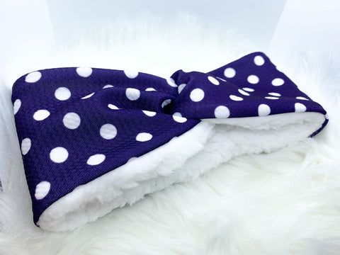 Deep Purple with White Polka Dots (Adult)