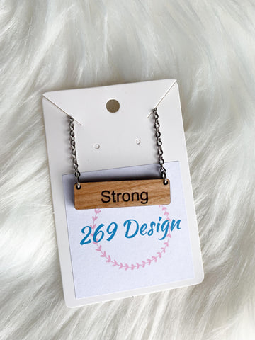 "Strong" Bar Necklace