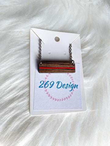 Thin Red Line Bar Necklace
