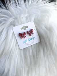 Glitter Bow Studs