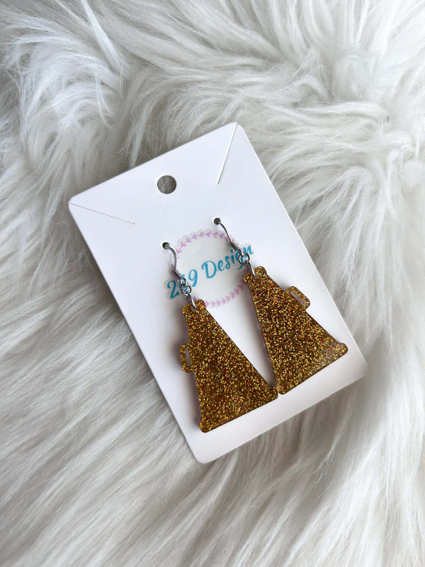 Glitter Megaphone Dangles