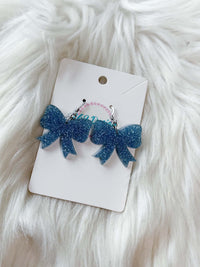 Light Blue Bow Dangles