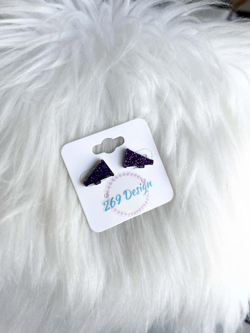 Glitter Megaphone Studs