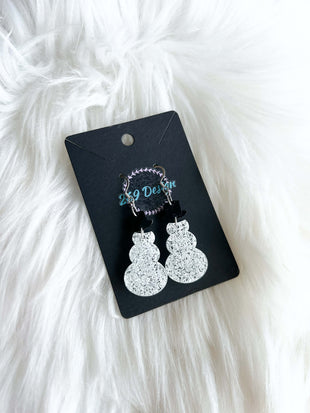 Glitter Snowman Dangles