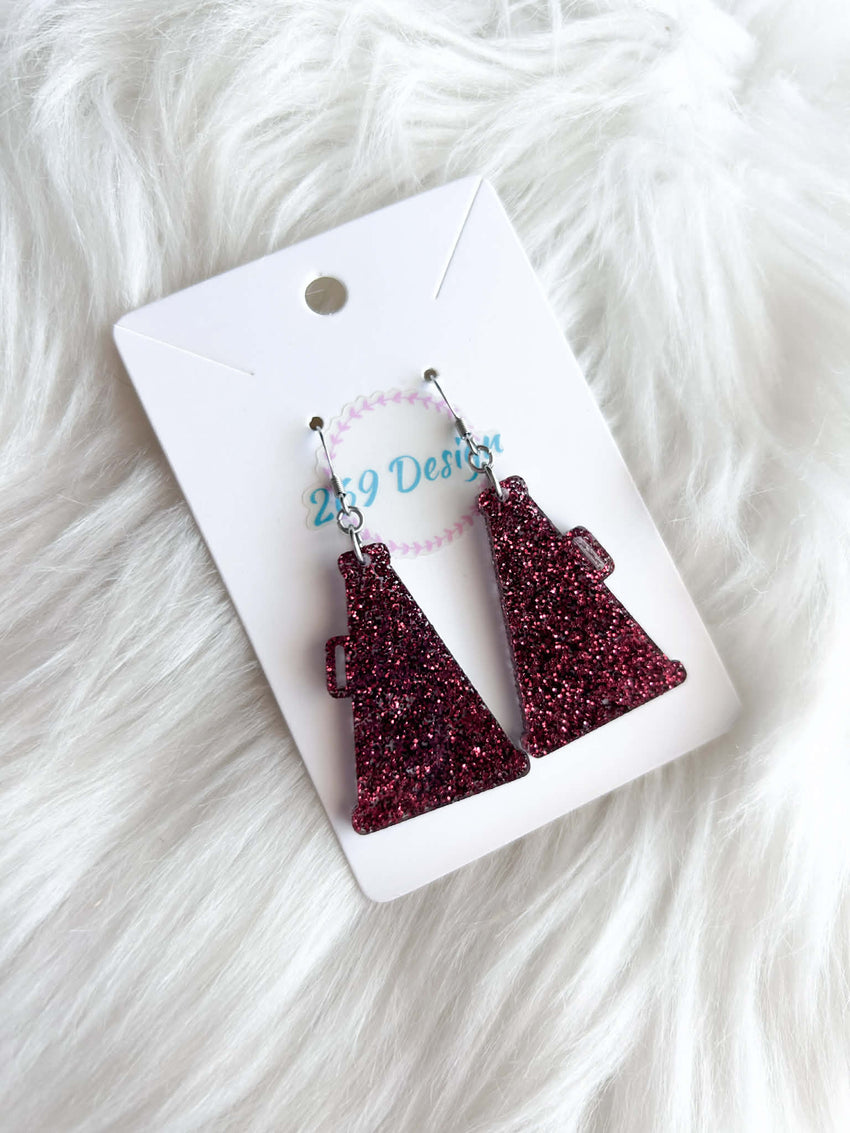 Glitter Megaphone Dangles
