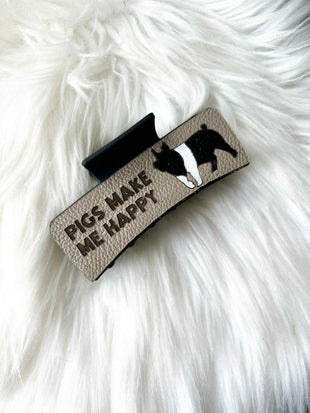 Pigs Make Me Happy Hair Clip