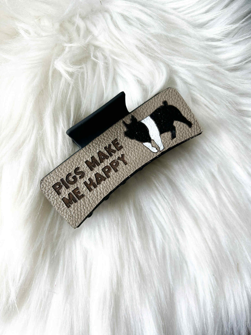 Pigs Make Me Happy Hair Clip