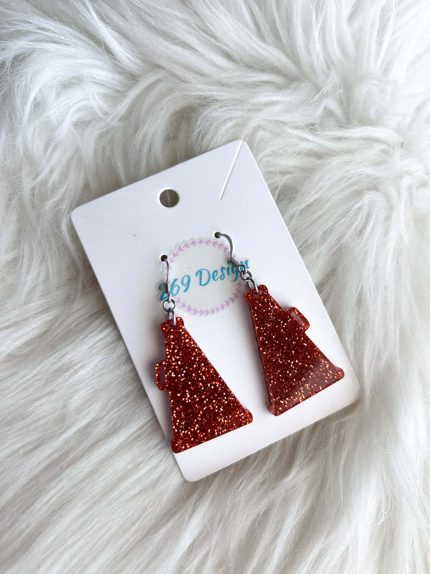Glitter Megaphone Dangles