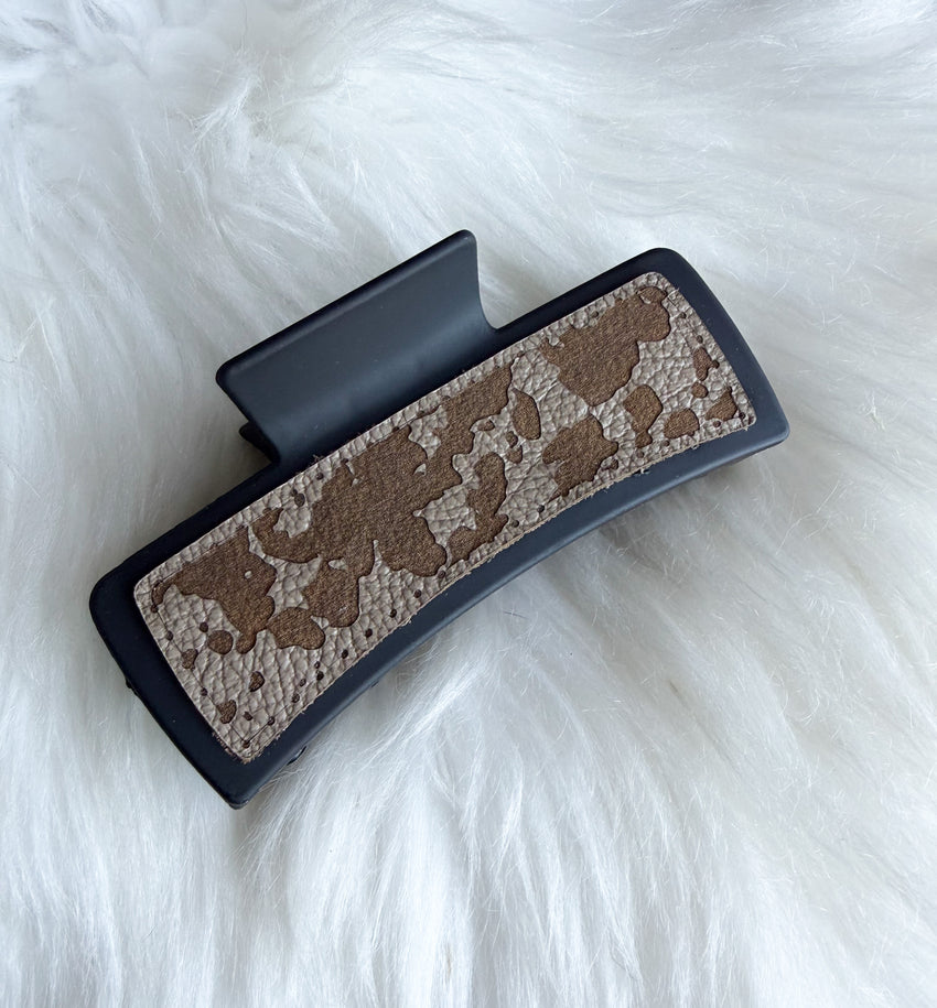 Engraved Cow Print Hair Clip (Large) (Copy)