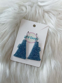 Light Blue Megaphone Dangles