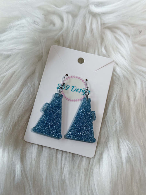 Light Blue Megaphone Dangles