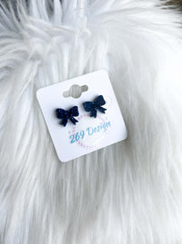 Glitter Bow Studs