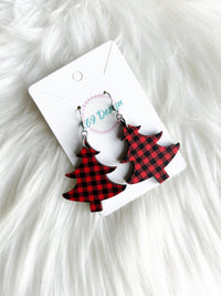 Red and Black Buffalo Plaid Tree Dangles (Style 2)