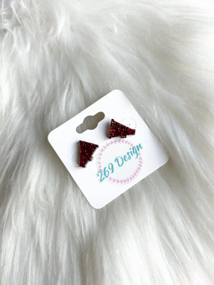 Red Glitter Megaphone Studs