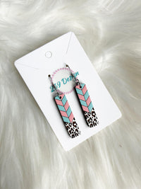 Chevron Leopard Bar Dangles