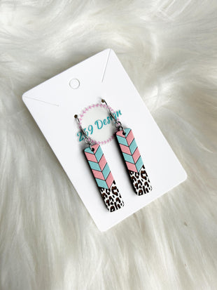 Chevron Leopard Bar Dangles