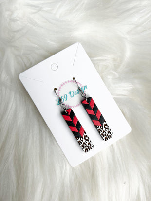 Chevron Leopard Bar Dangles