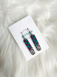 Chevron Leopard Bar Dangles