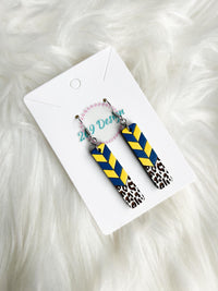 Chevron Leopard Bar Dangles