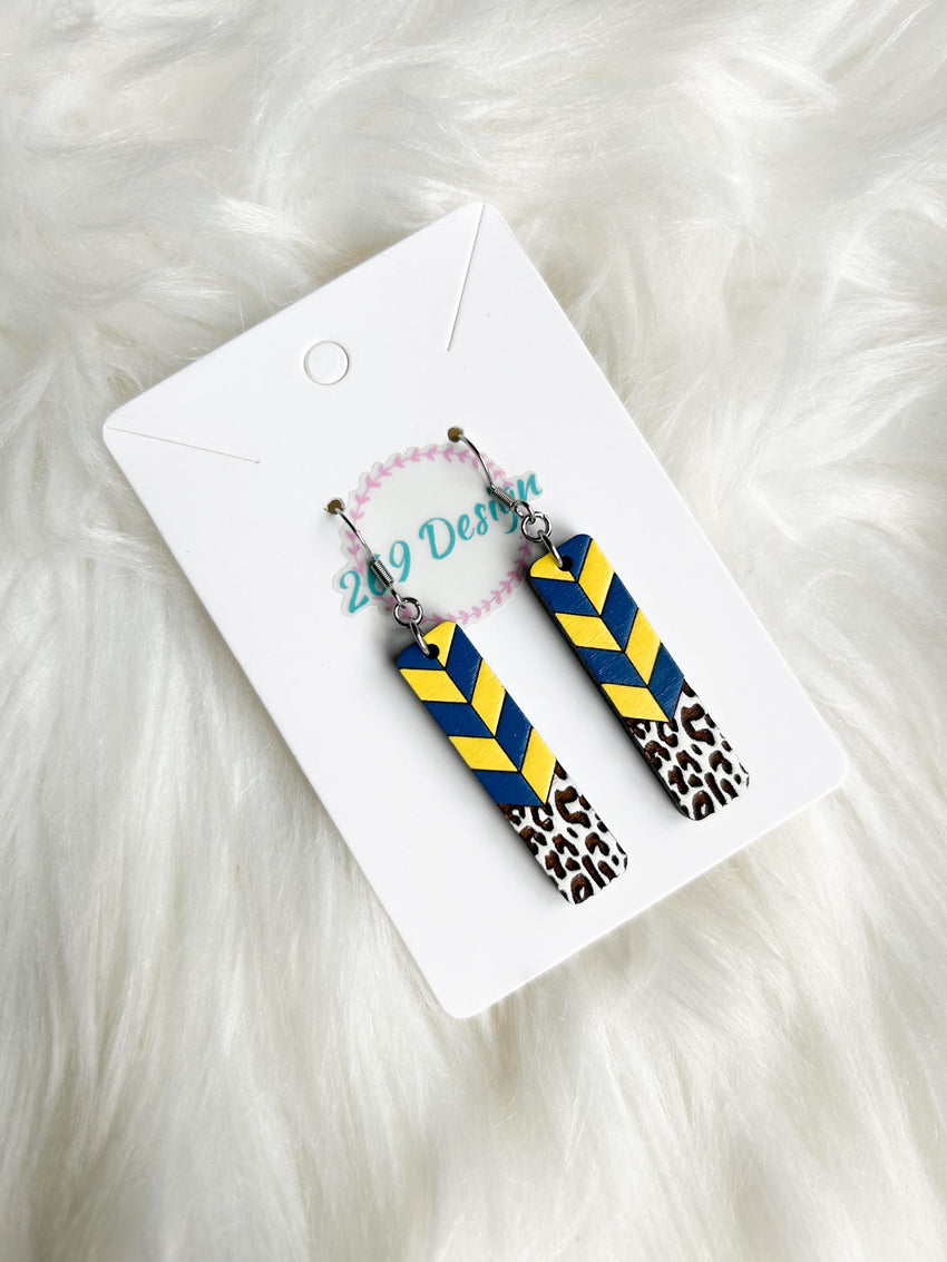 Chevron Leopard Bar Dangles