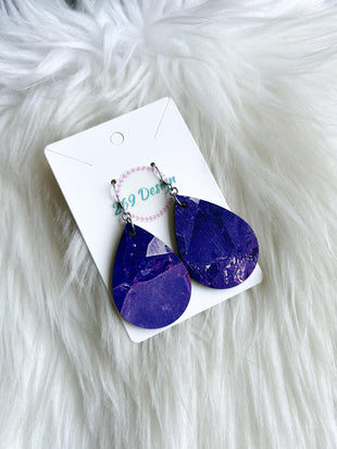 Purple Geode Teardrops