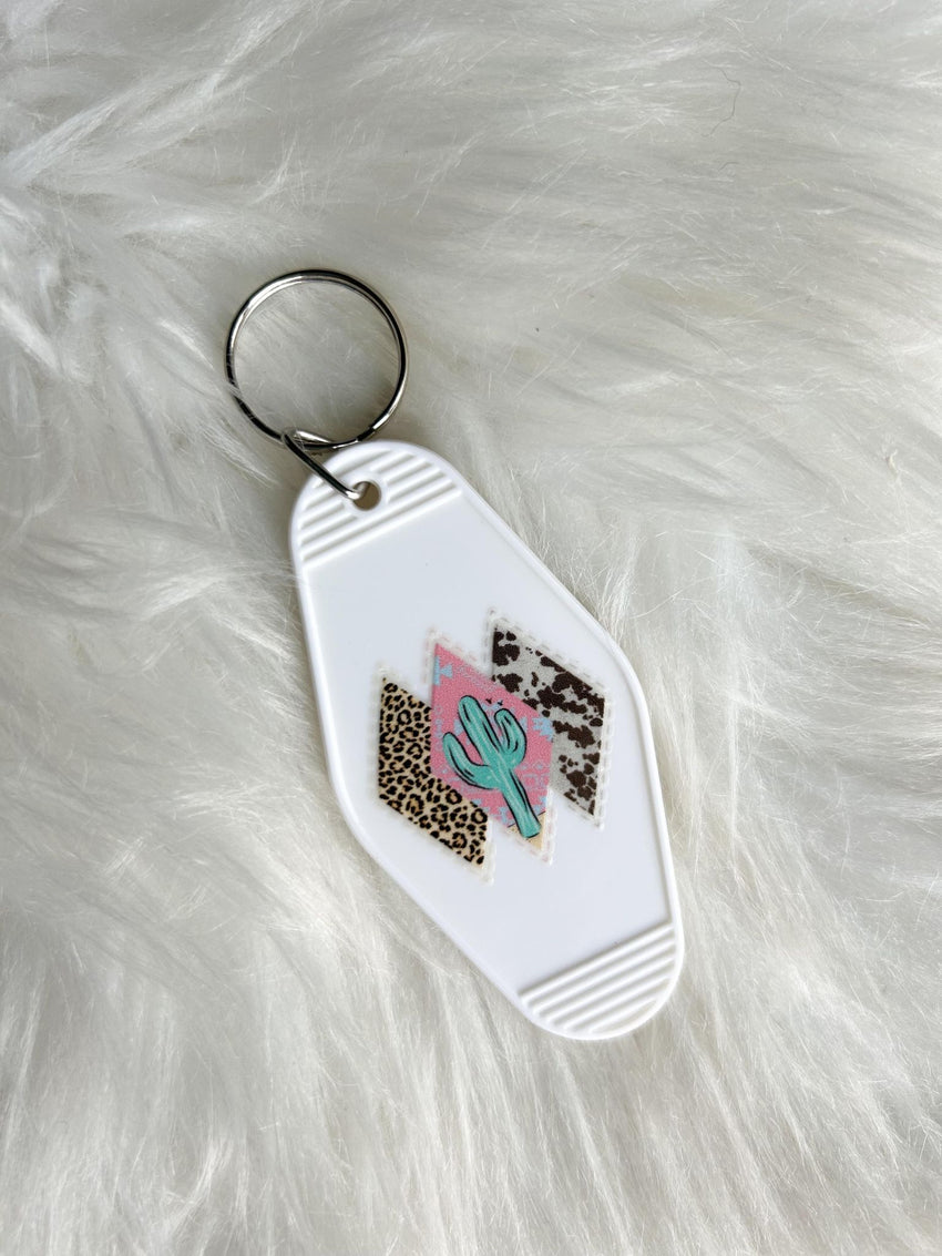 Cactus Trio Vintage Motel Keychain