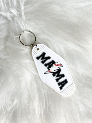 Baseball Mama Lightning Vintage Motel Keychain