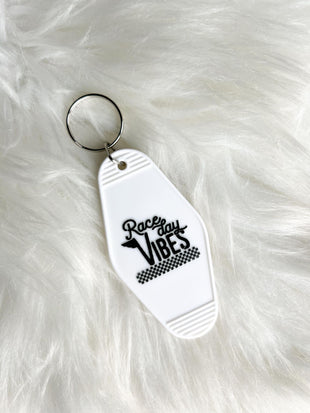 Race Day Vibes Vintage Motel Keychain