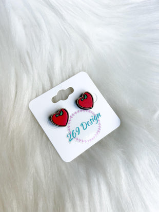 Apple Heart Studs