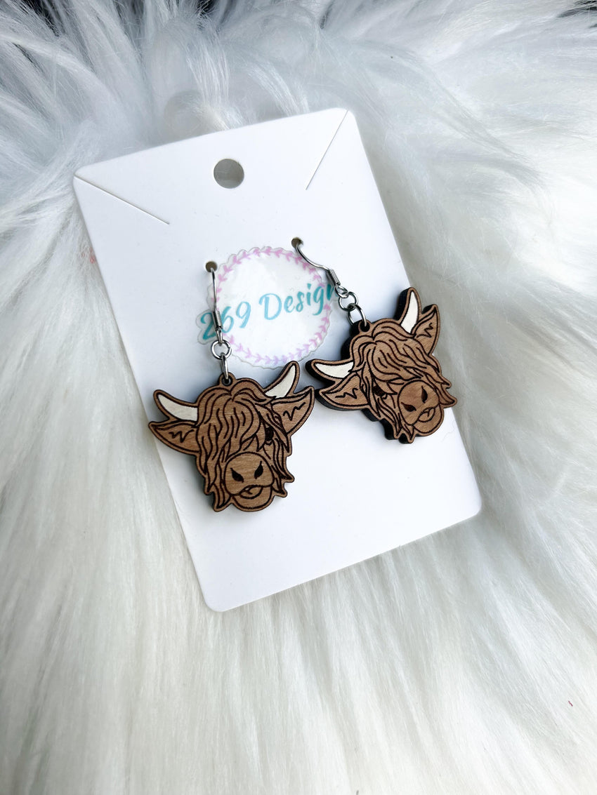 Highland Cow Dangles - Cherry