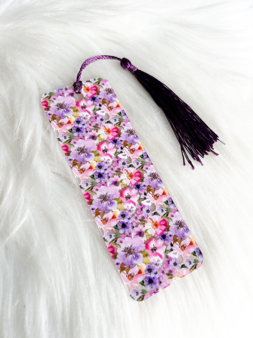 Watercolor Flowers Bookmark