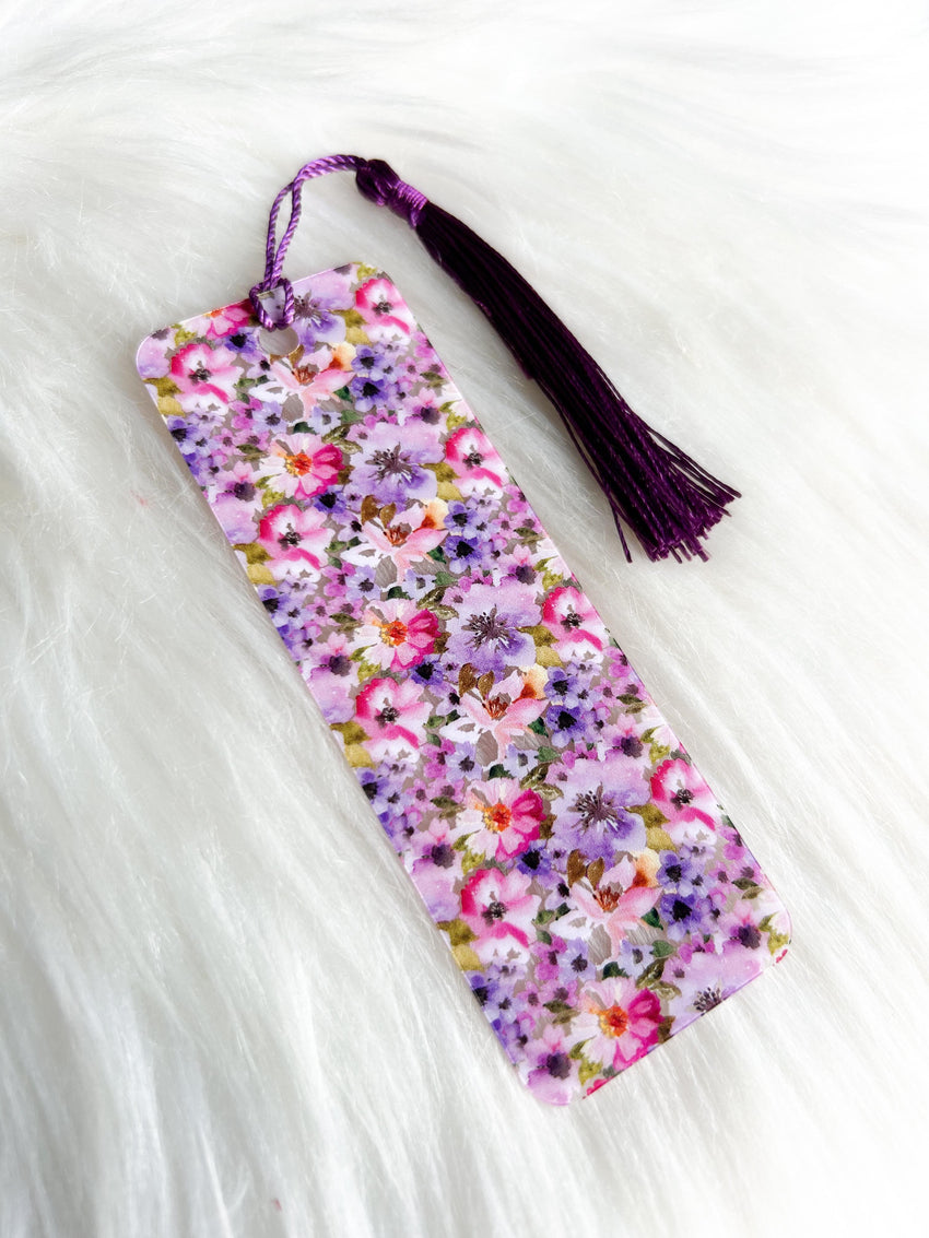 Watercolor Flowers Bookmark