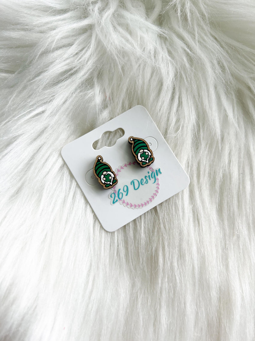 4 Leaf Clover Gnome Studs