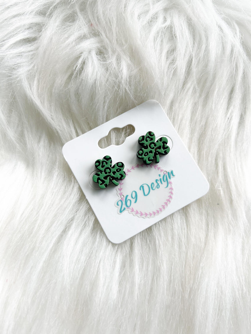 Leopard Clover Studs