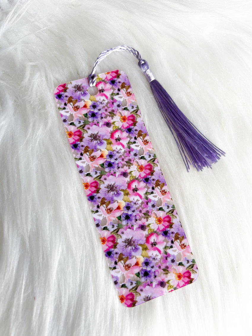 Watercolor Flowers Bookmark