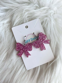 Glitter Bow Dangles