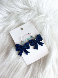 Glitter Bow Dangles