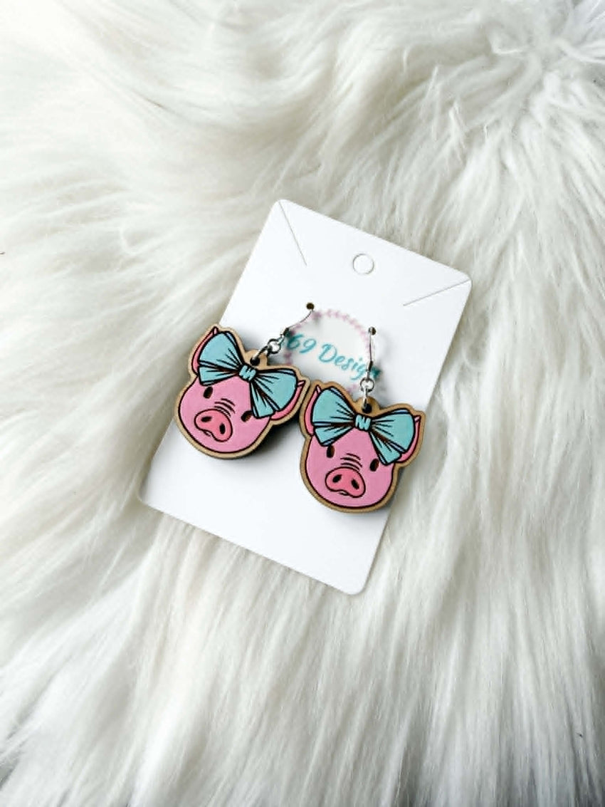 Pig Bow Dangles